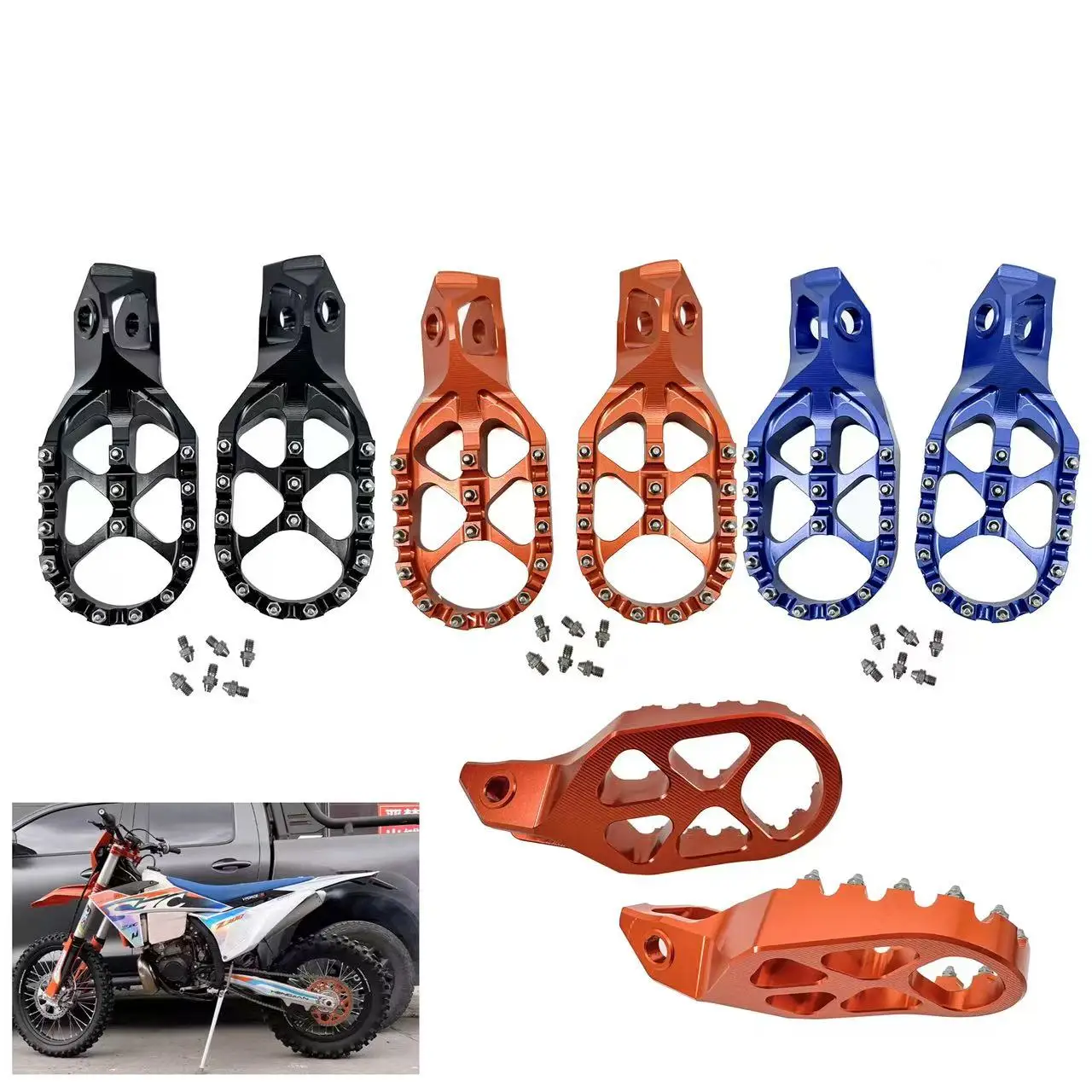 Estribos CNC para motocicleta adecuados para KTM EXC EXCF XC XCF SX SXF 85 125 150 200 250 300 350 450 2024-2026 reposapiés para moto de cross