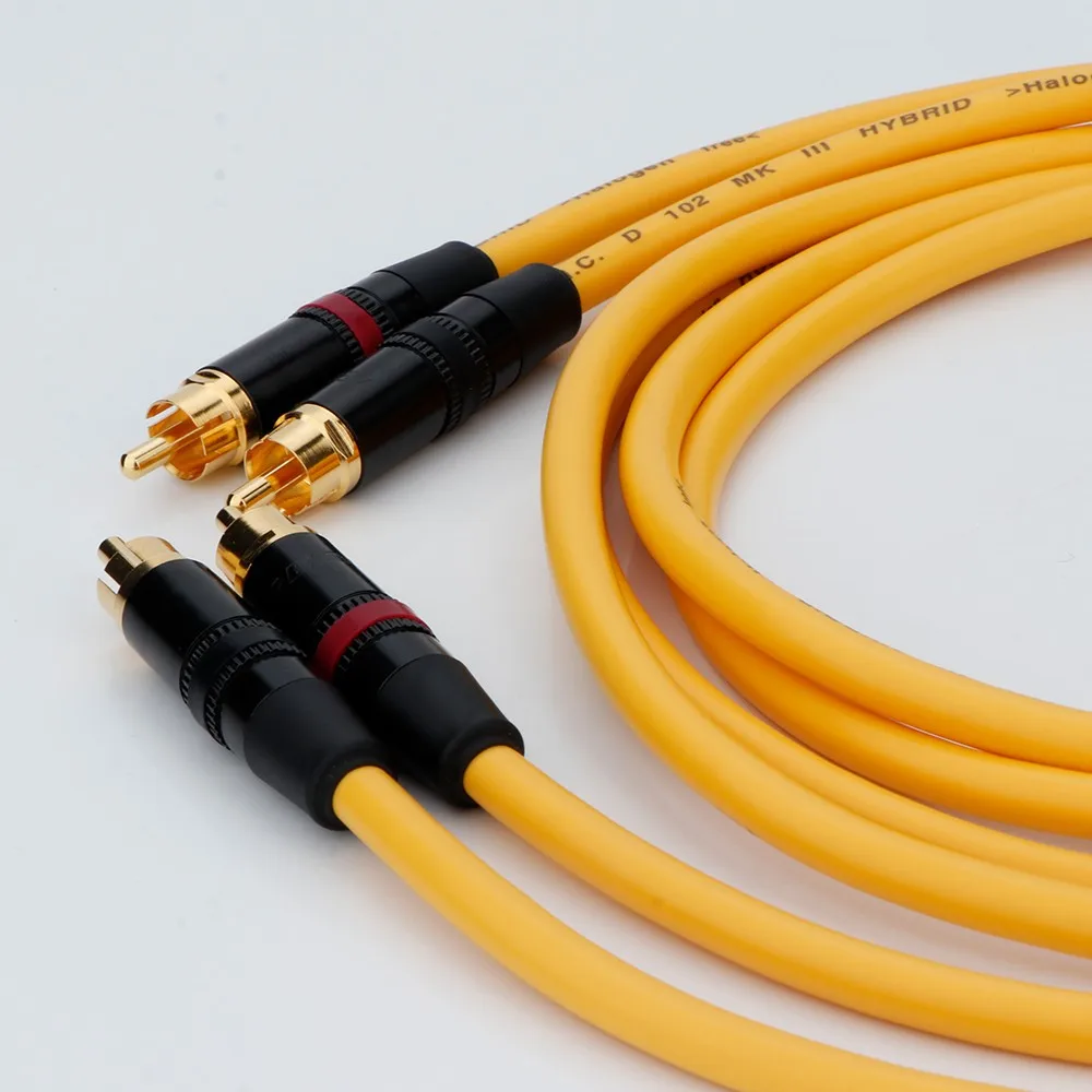 1쌍 RCA to RCA 리드 OFC 은도금 케이블 RCA to RCA 오디오 케이블 홈 시어터, HDTV, 앰프, 하이파이 시스템용