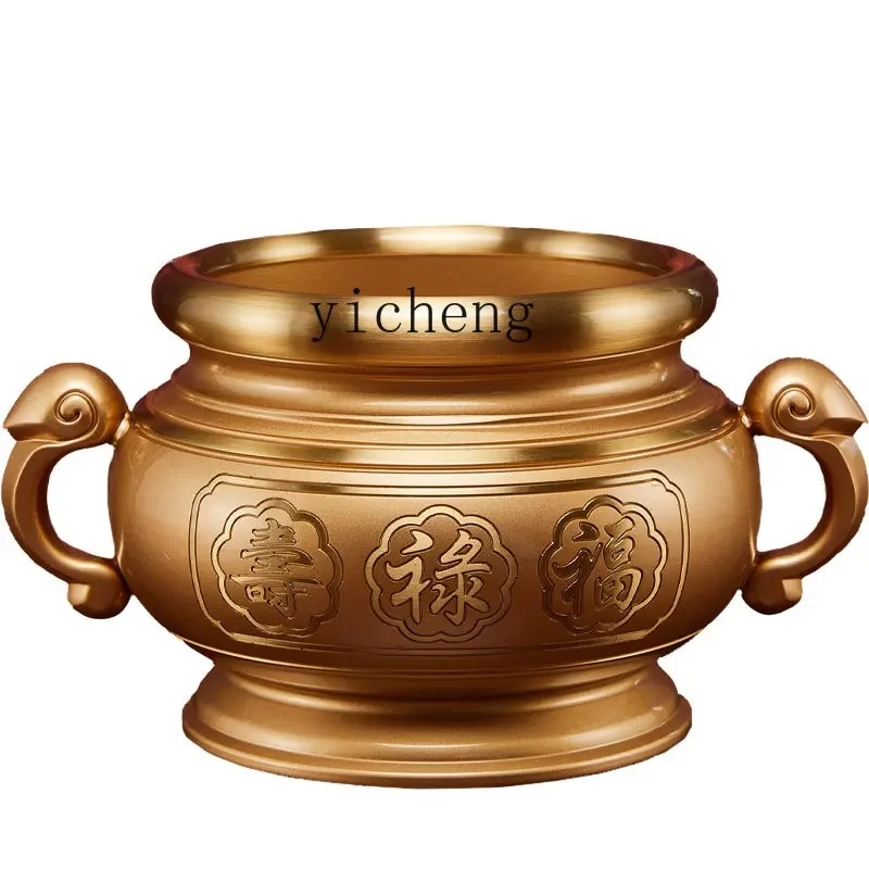 TQH pure copper offering Buddha incense burner household indoor offering God of Wealth burning incense burner Buddhist utensils