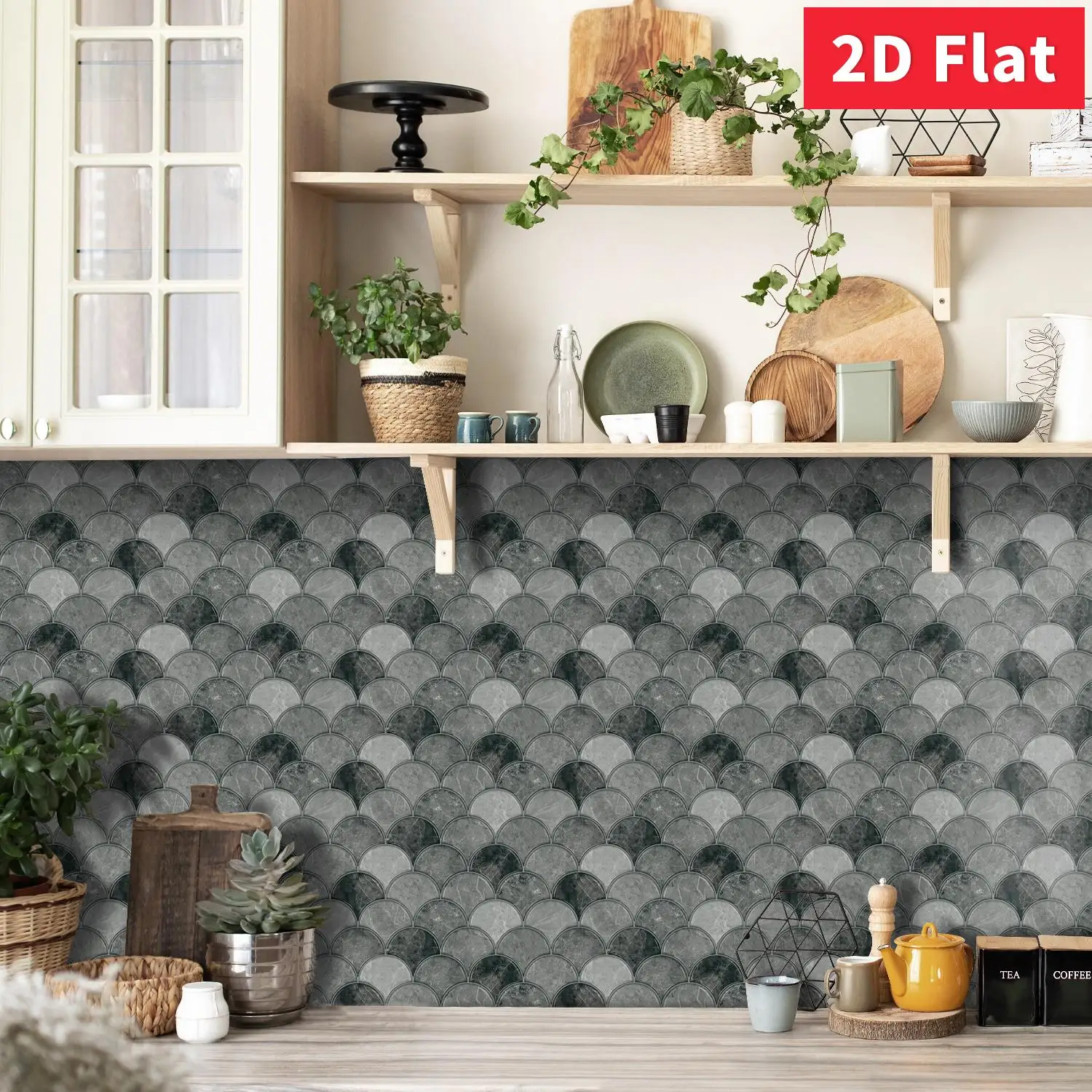 Vintage Scallop Tile Decals 11.81