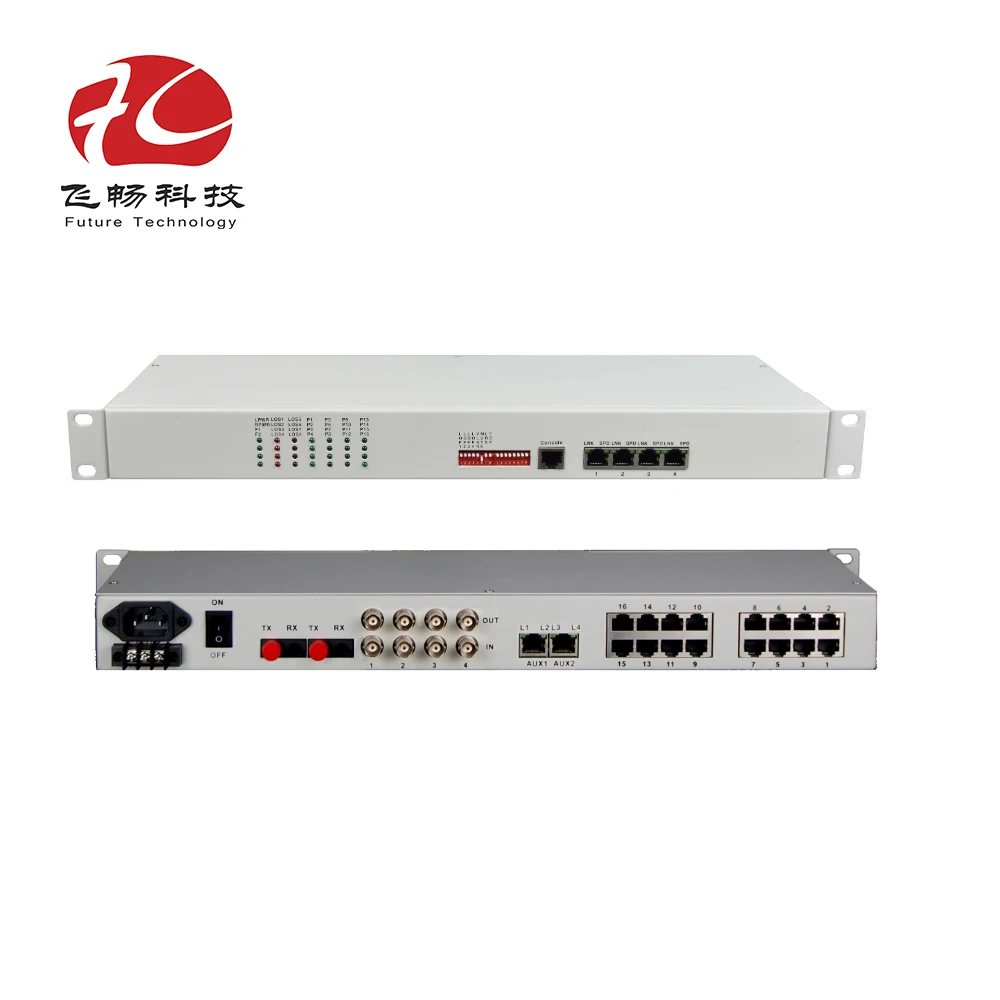 4 Wire E&M Fxo To Fiber Converter 16ch PCM multiplexer