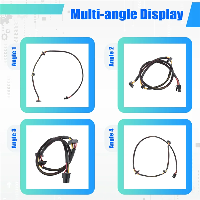 새로운! !Antec NP TP ECO 시리즈용 모듈형 PSU 6핀 - 3포트 SATA 전원 케이블 18AWG 와이어 80Cm