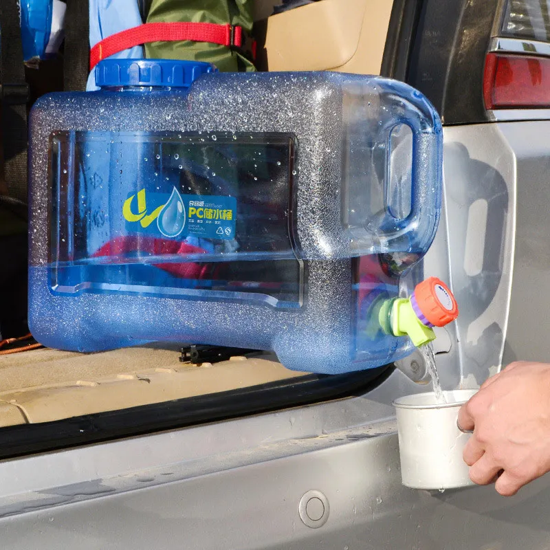 

Outdoor Drinking Water Tank Bucket With Tap Storage Container 12L Vehicle-mounted Water Storage Bucket for Self-driving Tours