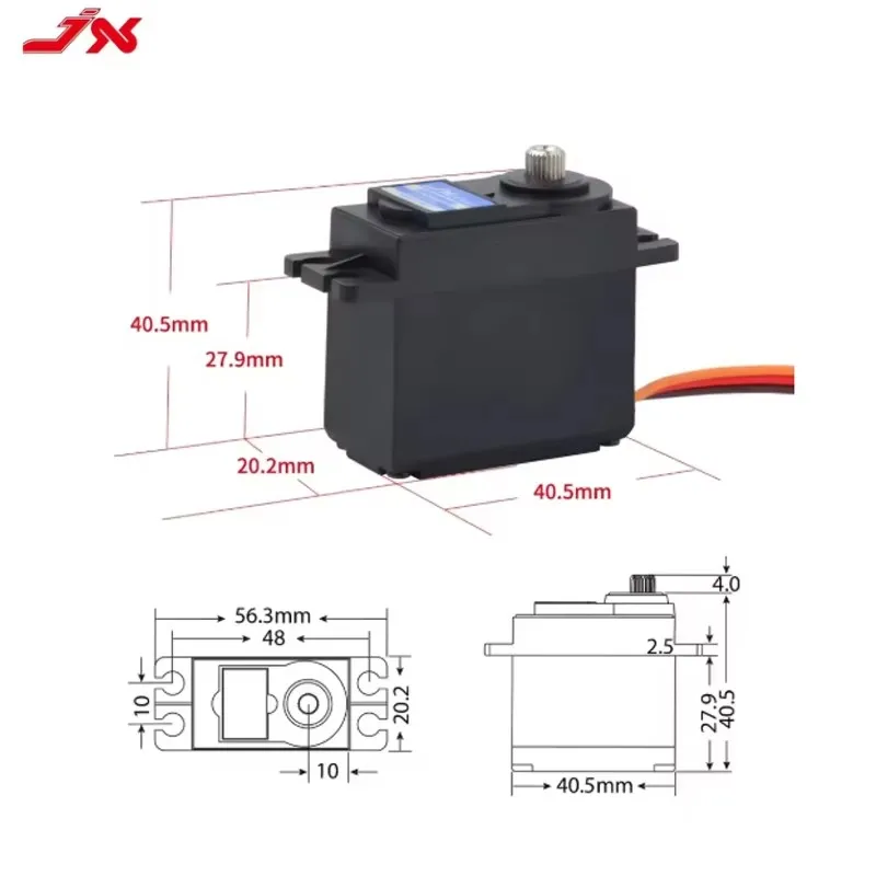 JX PDI-5509MG 9 kg Hoge Precisie 55.6g Metal Gear Standaard Digitale Servo Voor RC Auto Vliegtuig Robot Arm 180 Hoek Servo