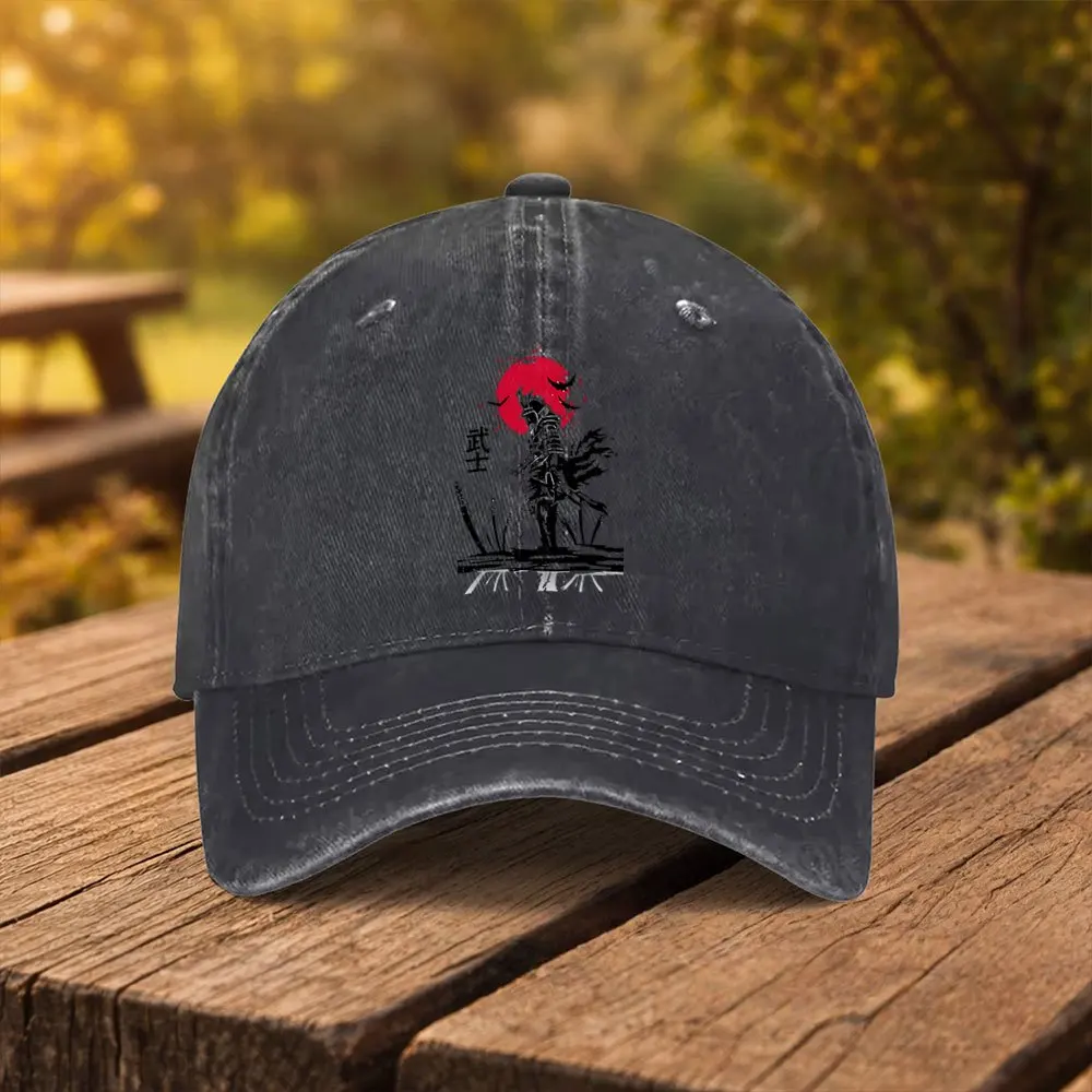 Japanese Samurai Print Baseball Cap, Unisex Fashion Duckbill Hat, Suitable for Outdoor Sports, Fitness, Travel, and Outings, Mul