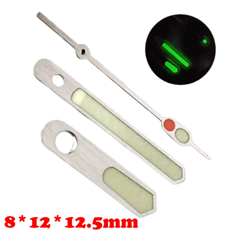 8*12*12.5mm second hand C3 green glow in the dark watch hands watch accessory for NH3 Series 34 35 36 NH38 NH70 movement