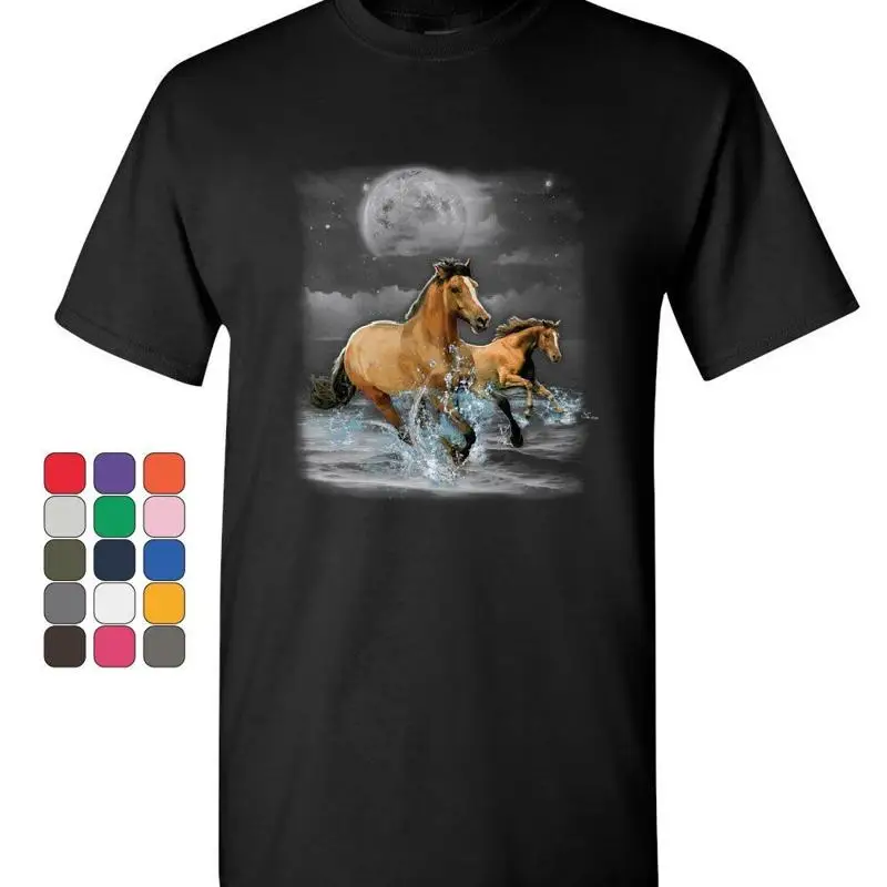 

Running Wild Horses T-Shirt Wildlife Mustangs Nature Animals Mens Tee Shirt