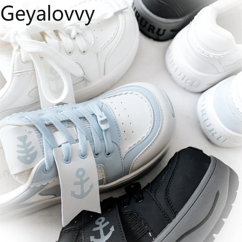 

Original Japanese Style Women's Sneakers Sweet Cute Fashion 2025 New Summer Girl Casual Platform Shoes Spring Autumn
