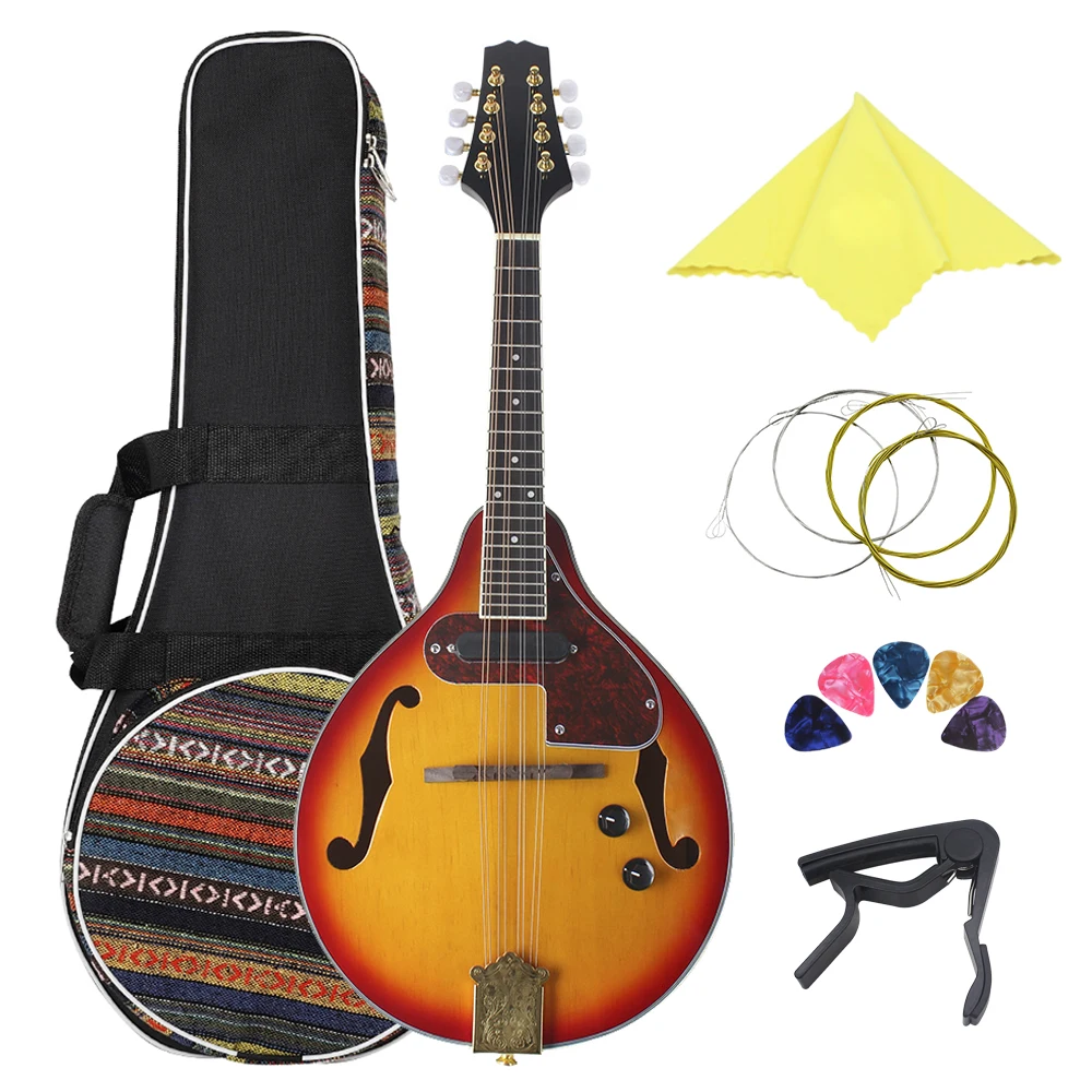 

IRIN 8 Strings Electric Mandolin Guitar A Style Rosewood Fingerboard Mandolin With Bag Picks Capo Guitar Parts & Accessories