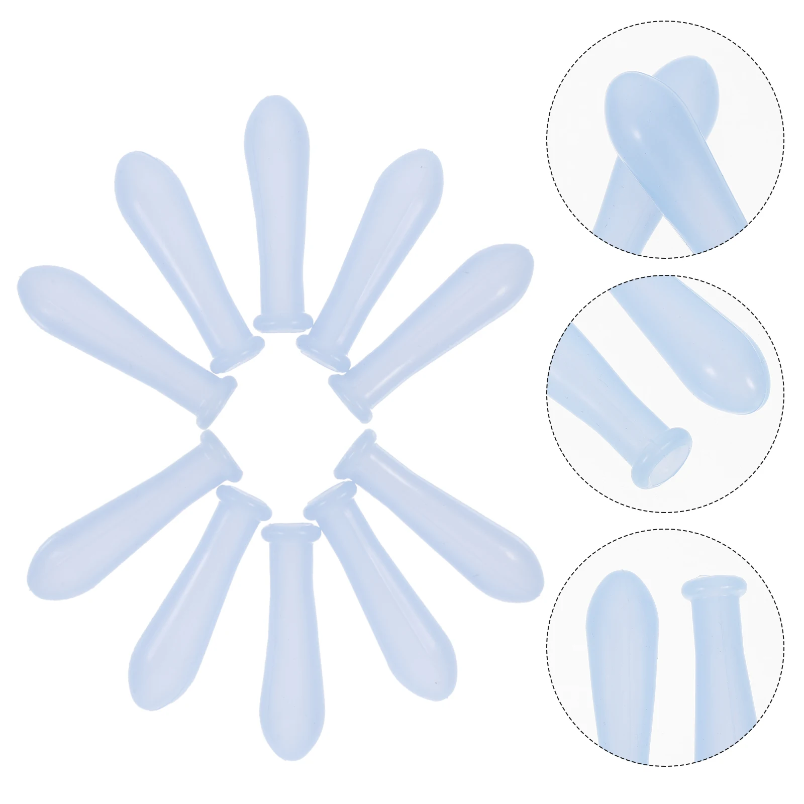 10pcs Dropper Tips Pipette Silicone Caps with Scale for Lab Bottle Blue Graduated Suction Nozzle Experiment Design