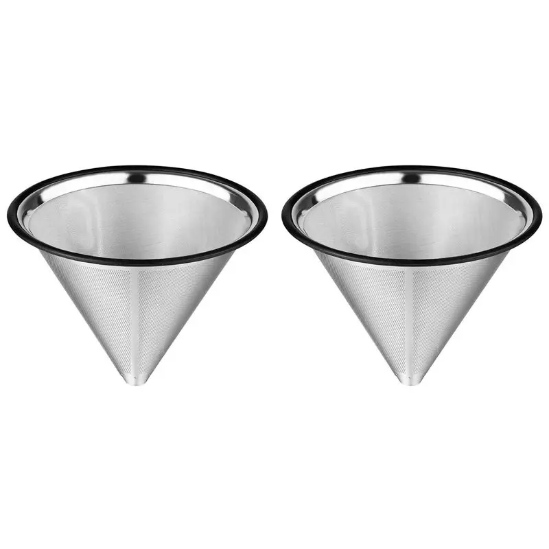 A01F-2X Coffee Pouring Filter Reusable Stainless Steel Coffee Dripper Paperless Coffee Filter For Sustainable Brewing
