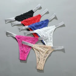 Low Waist Tanga Panties Hollow Out Lace Thong Transparent Temptation G-string T-back Pure Cotton Underpants Sexy Women Underwear