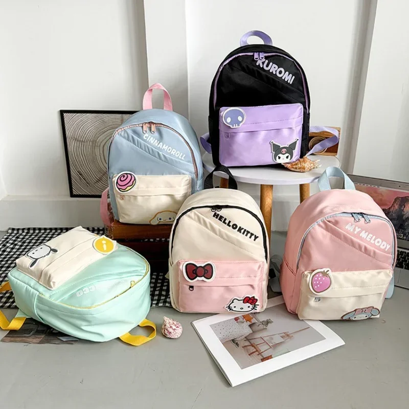 Sanrio Hello Kitty Fresh Pack Cartoon Animation Yugui Dog Student School Bag Color Matching Cute Girls Shoulder Casual Bag