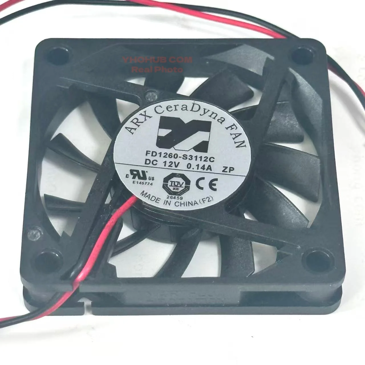 

ARX FD1260-S3112A DC 12V 0.14A 60x60x10mm 2-Wire Cooling Fan