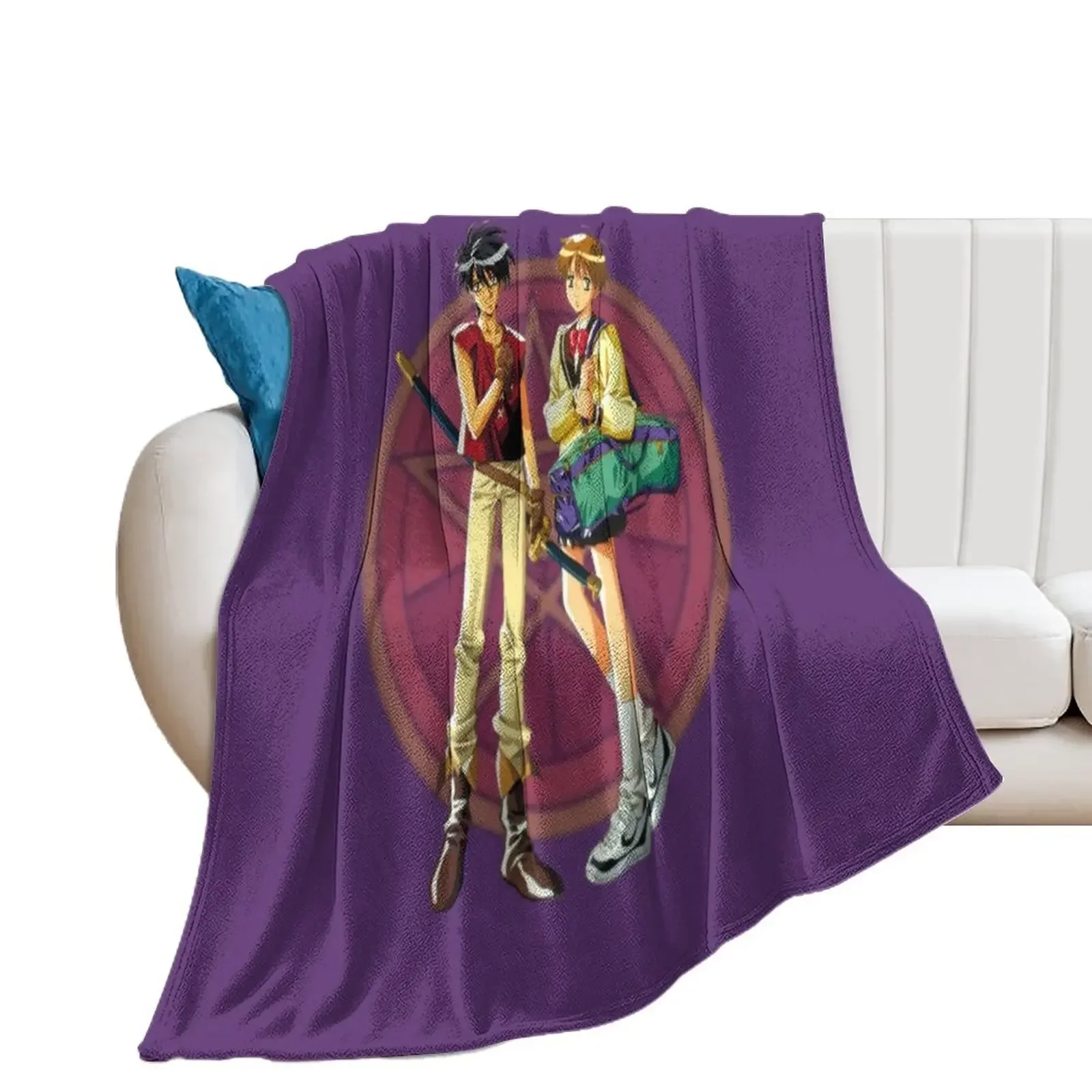 

Van and Hitomi with Tarot Background - ORIGINAL by SillyFun.redbubble.com Throw Blanket Kid'S Luxury Thicken Blankets