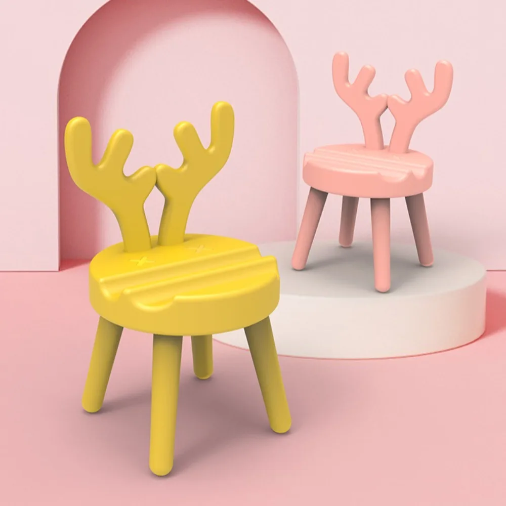 Creative Chair Mobile Phone Stand Portable Chair Stool Lazy Mobile Phone Stand Candy Color Multi-Angle Chair Phone Holder