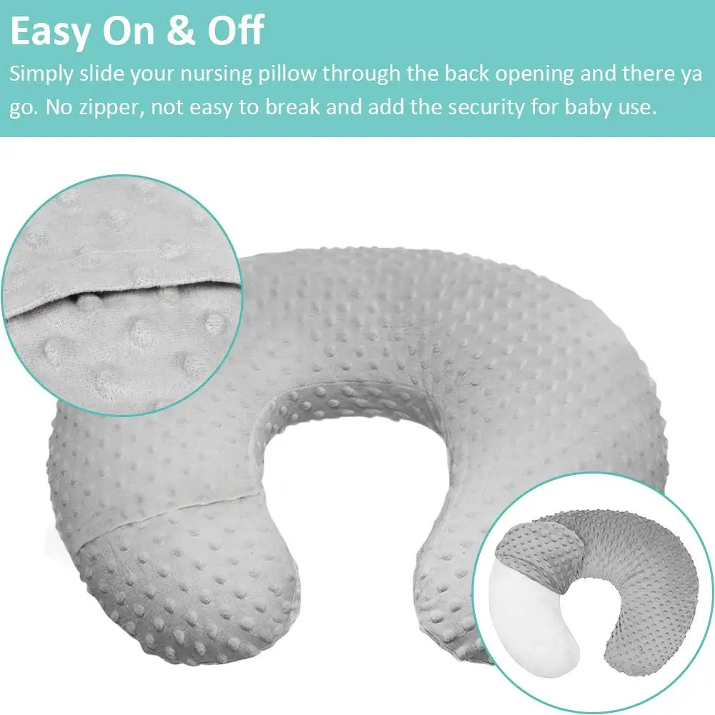 Minky Nursing Pillow Cover, Nursing Pillow Case Plush Breastfeeding Pillow Slipcover Fits Nursing Pillow, Ultra Soft Snug