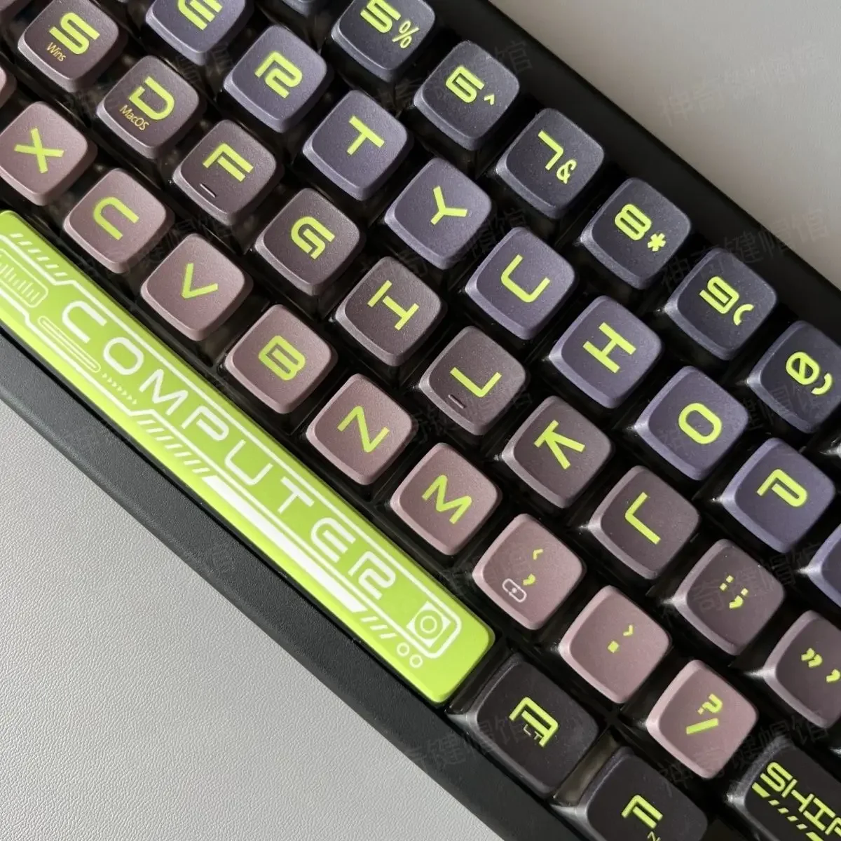 116-key Pudding Keycap ASA Highly Fluorescent Green Y Bottom Translucent Keycap PBT Material Custom Mechanical Keyboard Keycap