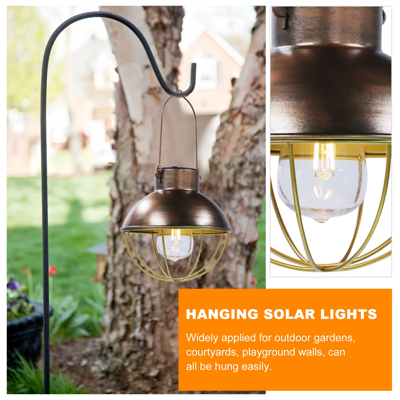 

Decorative Metal Hanging Solar Light Waterproof Outdoor Garden Courtyard Lamp Energy Saving Durable