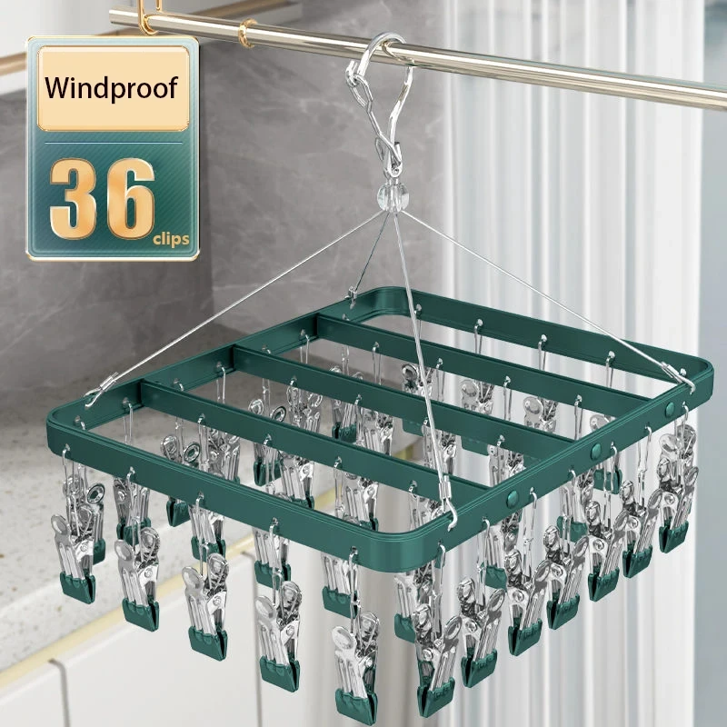 Windproof Aluminum Alloy Socks Rack Towel Drying Rack Underwear Hanger Clothes Wardrobe Organizer,Light Luxury High-quality