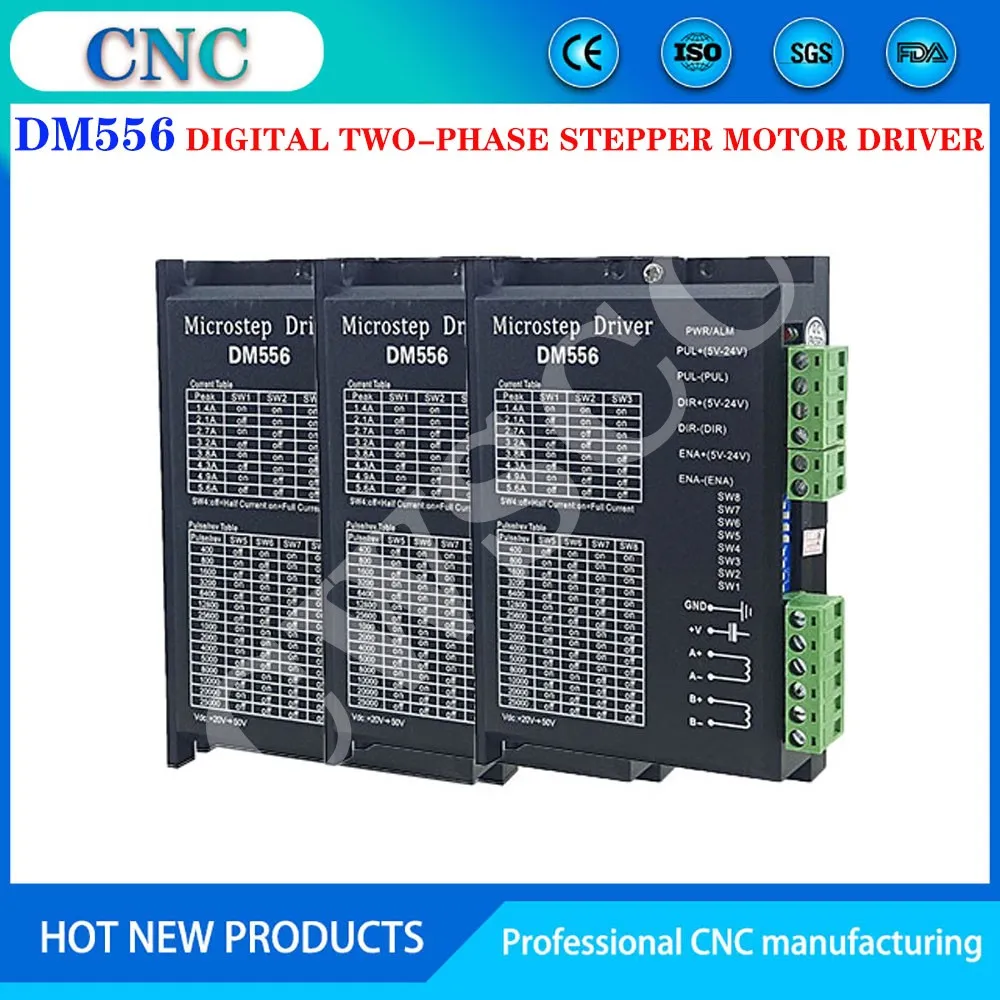 3PCS  Stepper Motor Controller DM556 Cnc Controlle Nema17 Nema23 Motor Driver 128 Subdivision Dc 18-48V 5.6A For 42 57 86 Motor