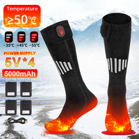 Heated Socks Ski Electric Heating Socks Rechargeable Battery Winter Thermal Thick Stockings Men Women Motorcycle Heat Feet Socks