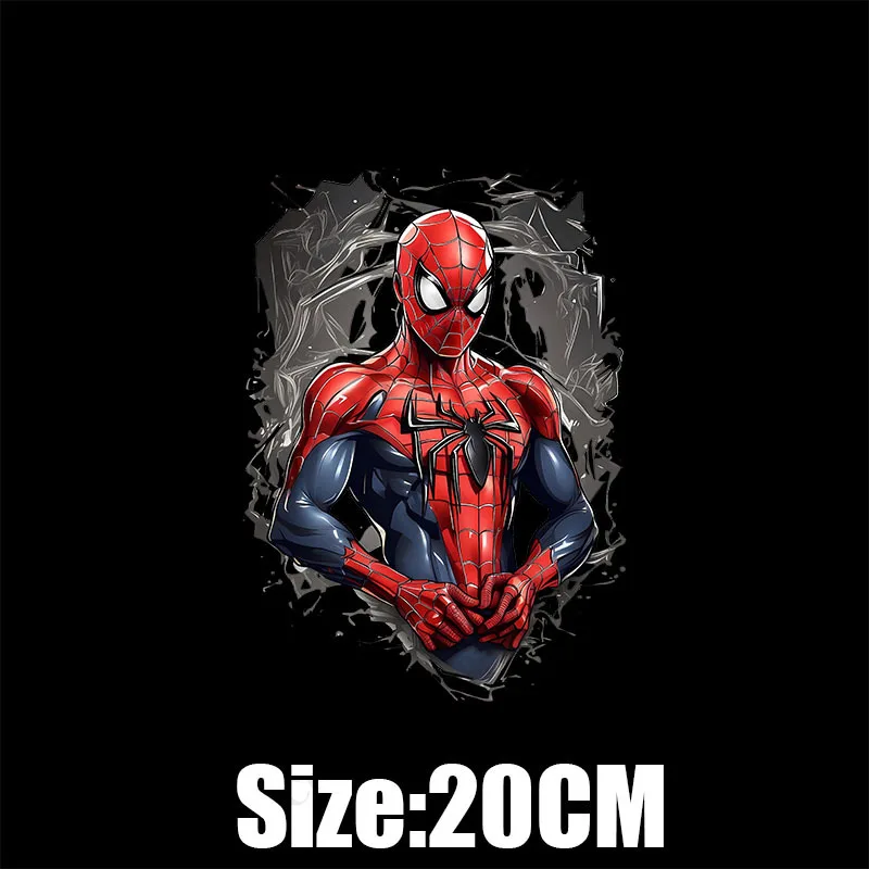 Spiderman Deadpool Superhero Cartoon Applique Iron-On Transfers for Clothing Stickers Thermal Heat Transfer Patch on Clothes