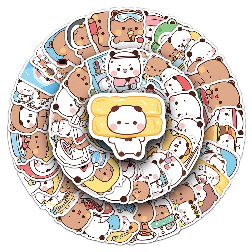 10/30/50 Stück Bubu und Dudu Graffiti-Aufkleber Kawaii Bären-Paar Cartoon-Sticker DIY Handyhülle Tagebuch Niedliche Dekorationsaufkleber
