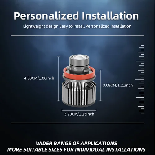 Imagen 2 del producto 2 uds bombilla de luz antiniebla lente láser H11 Led H8 H9 CSP 6000K 3000K Turbo faro para coche 12V para lentes de proyector blanco amarillo