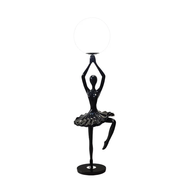 

Living room floor lamp retro round ball acrylic ballet girl bedroom lamp cream wind Internet celebrity decoration ornament