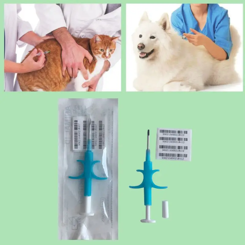 6 bag/set New Animal Chip Syringe Implantable Identification ID Dogs Pet Insurance Chips 1.25x7 mm DropShip