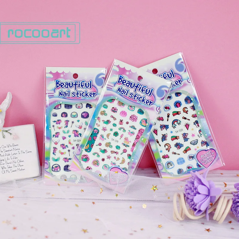 

2 Zhang Same Style Nail Stickers Unicorn Simple Cute Small Flower Nail Sticker Non-Toxic and Tasteless Waterproof and durable