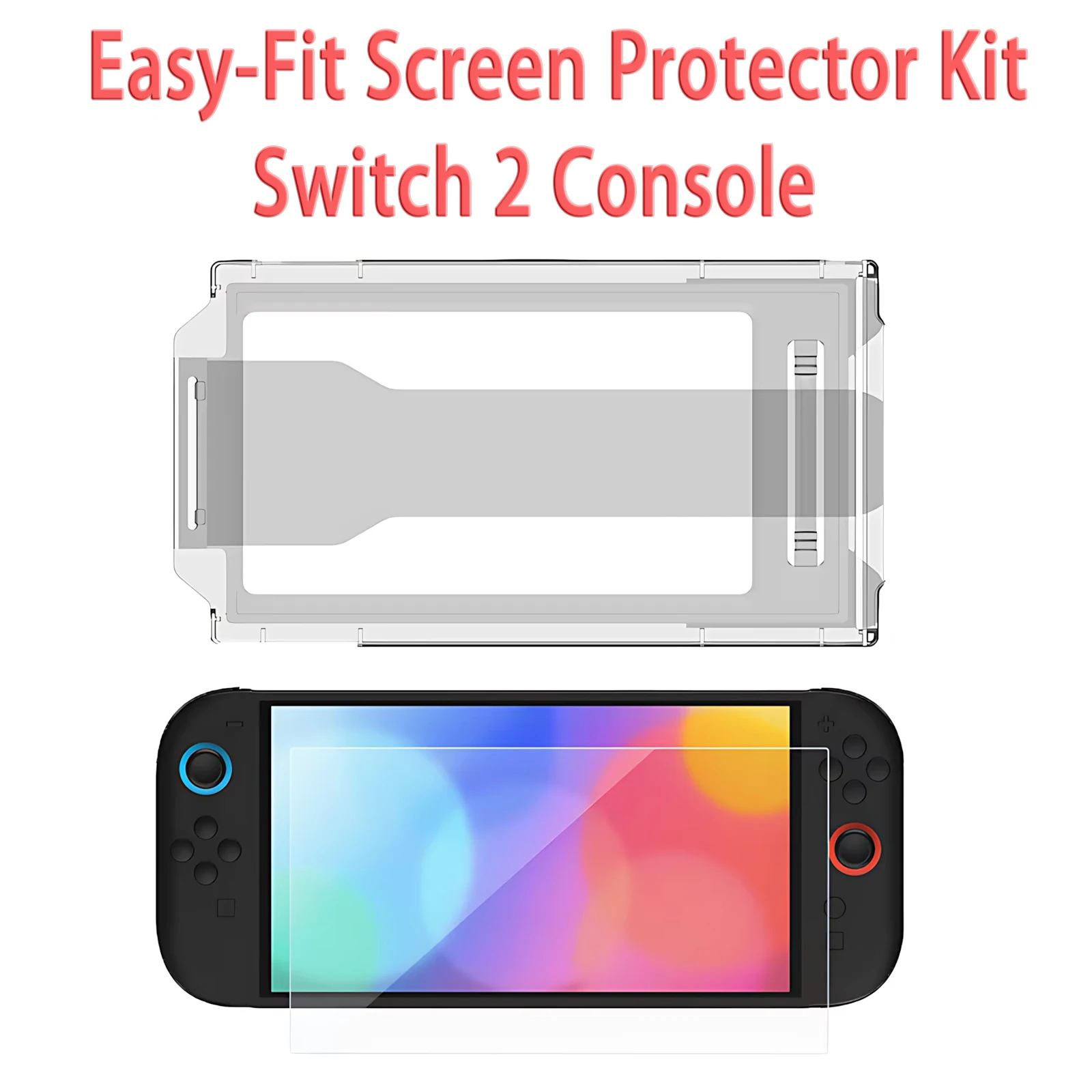 7.9-Inch HD Clear Tempered Screen Protector Kit for Switch 2 Game Console –Aounion  PG-SW2117 Includes Installation Tools