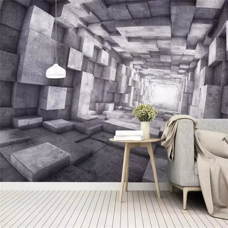 Custom wallpaper 3D mural European retro extension space tunnel industrial back living room bedroom view wallpapers home decor