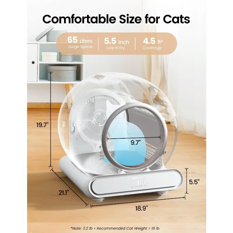 Automatic Cat Litter Box Toniepie Self Cleaning Ultra-Safe Protection APP Control Lower Entry Large Capacity for Multiple Cats