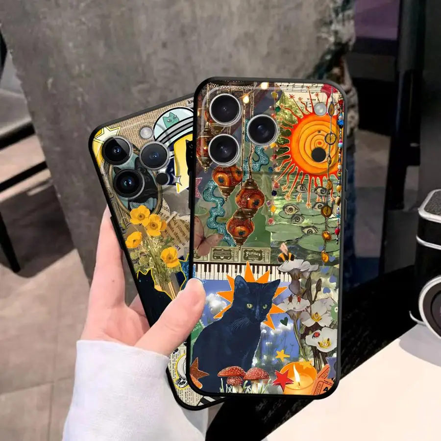 New Cute Black Cat Funda Phone Cover Phone Case for Apple iPhone 17 Pro Max XR XS MAX 11 15 Pro 7 8 17e Air 16 12 14 13 view 6