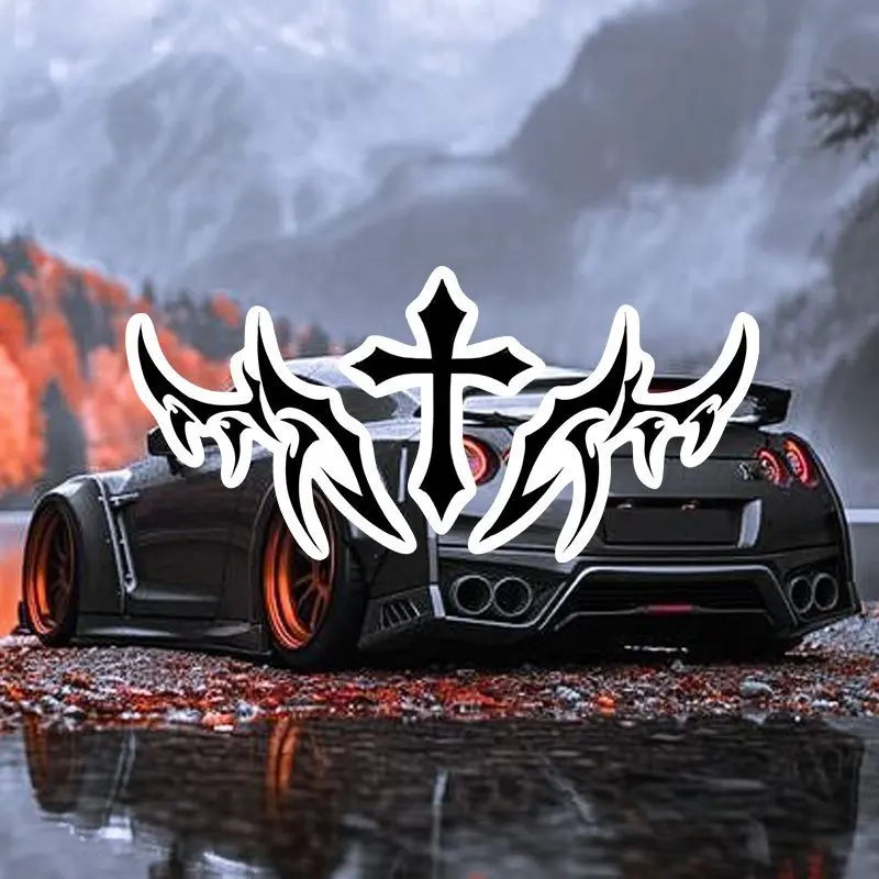 

1 шт. готическая наклейка с крестом в этническом стиле, водонепроницаемая, матовая, виниловая, не оставляющая следов, для грузовика, мотоцикла, ноутбука, каски