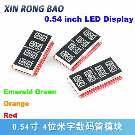 0.54 inch LED Display 4 Bit 0.54‘’ Meter Digital Tube Module HT16K33 I2C IIC Red/Emerald-green/Orange Display Module for Arduino