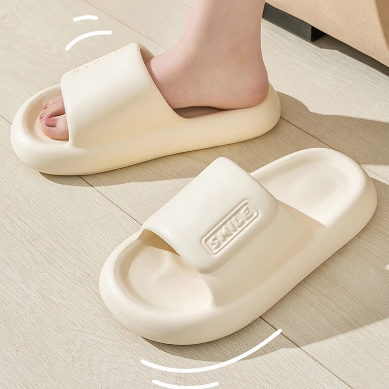 Summer Slipper Cloud Woman letters smile Sandal Flip Flops Soft Beach Non Slip House Home Shoe Platform Female Slides men male