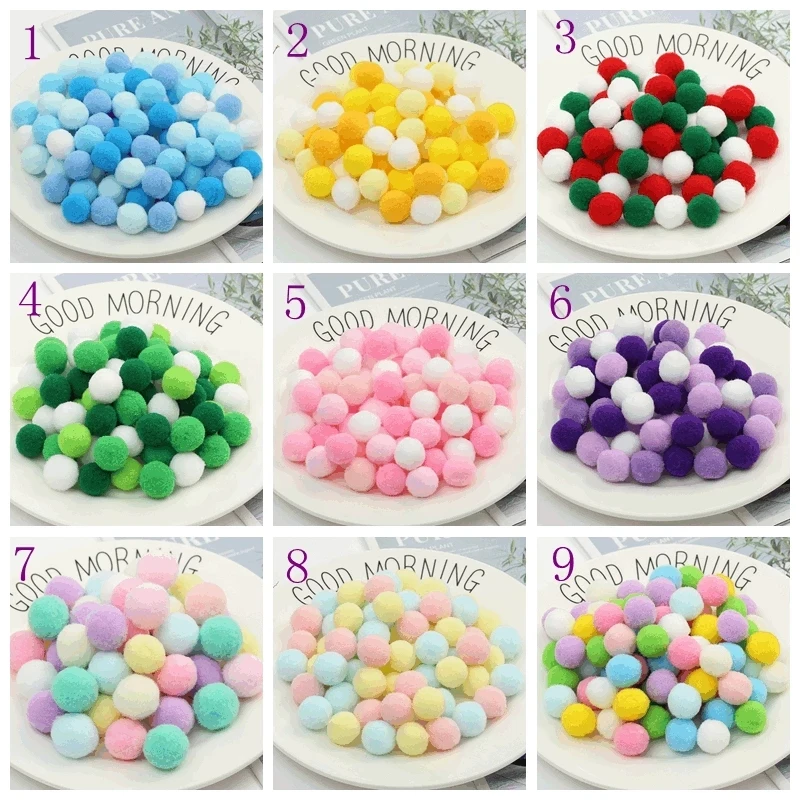 500-2000szt Pompony 8 10 15 20 25 30mm Miękkie Pompony Puszyste Pluszowe Rzemiosło DIY Pom Poms Ball Furball Home Decor Sewing Supplie