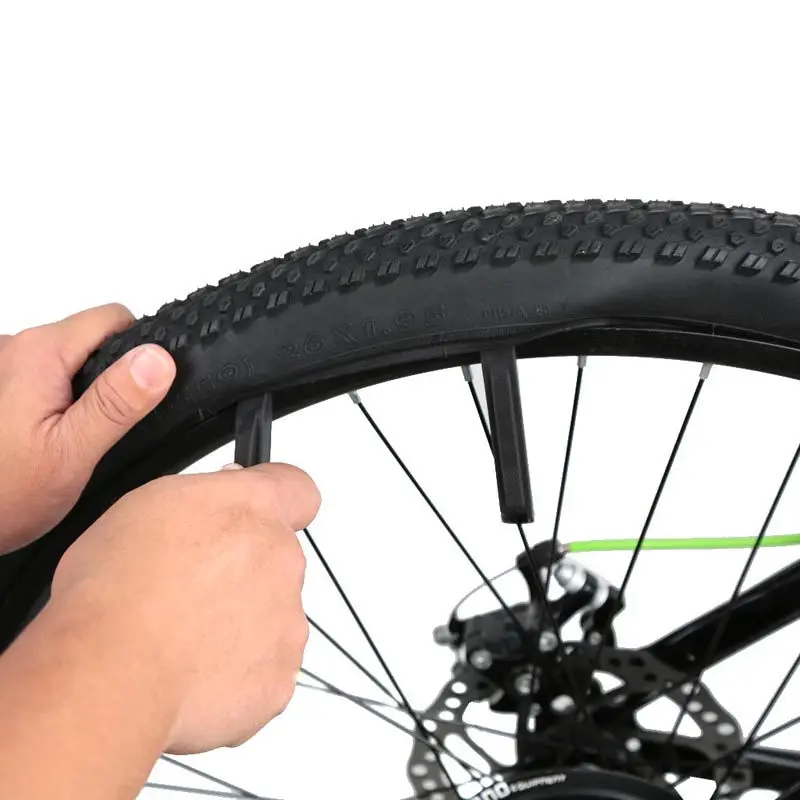 

3Pcs Bike Tire Lever Set Antiskid Stripes Interlocking Design for Compact Carry Ergonomic Shape Prevents Alloy Rim Damage