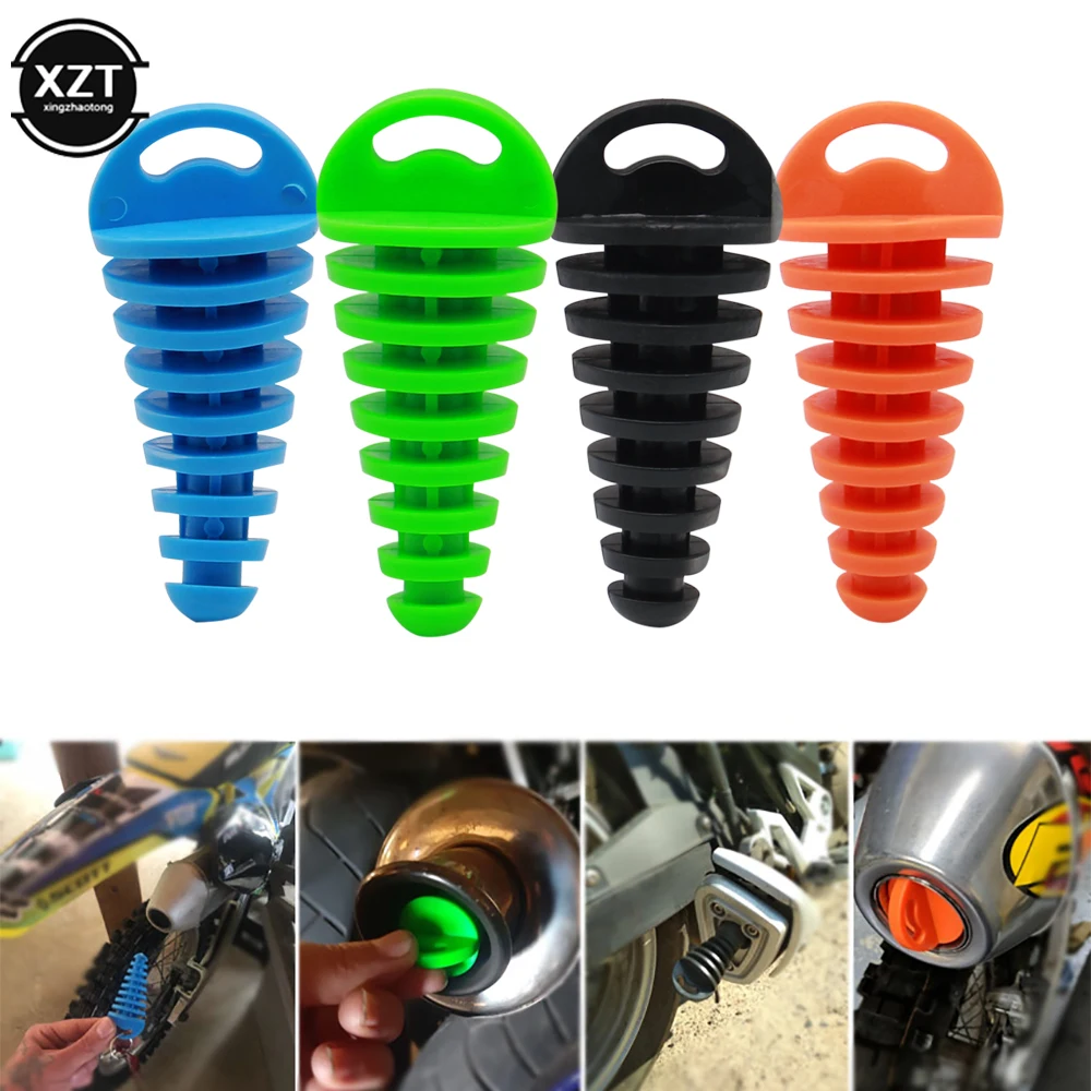 Universal Motorcycle Exhaust Plug Motocross Tailpipe Rubber Air Bleeder Plug Exhaust Silencer Wash Bung Plug Accessory