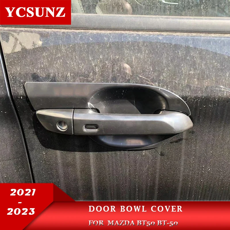 

ABS Door Handle Bowl Inner For Mazda Bt50 BT-50 2021 2022 2023 Double Cabin Matte Black Car Accessories