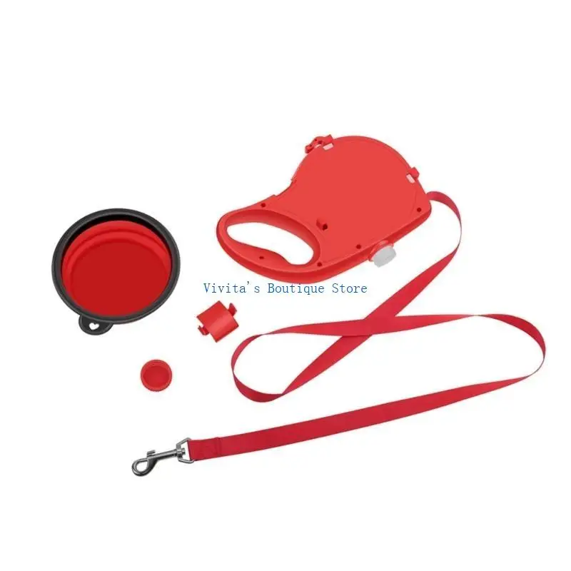 

Nylon 4ft Extendable Dog Leash + Water Dispenser for Outdoor Walking M76D