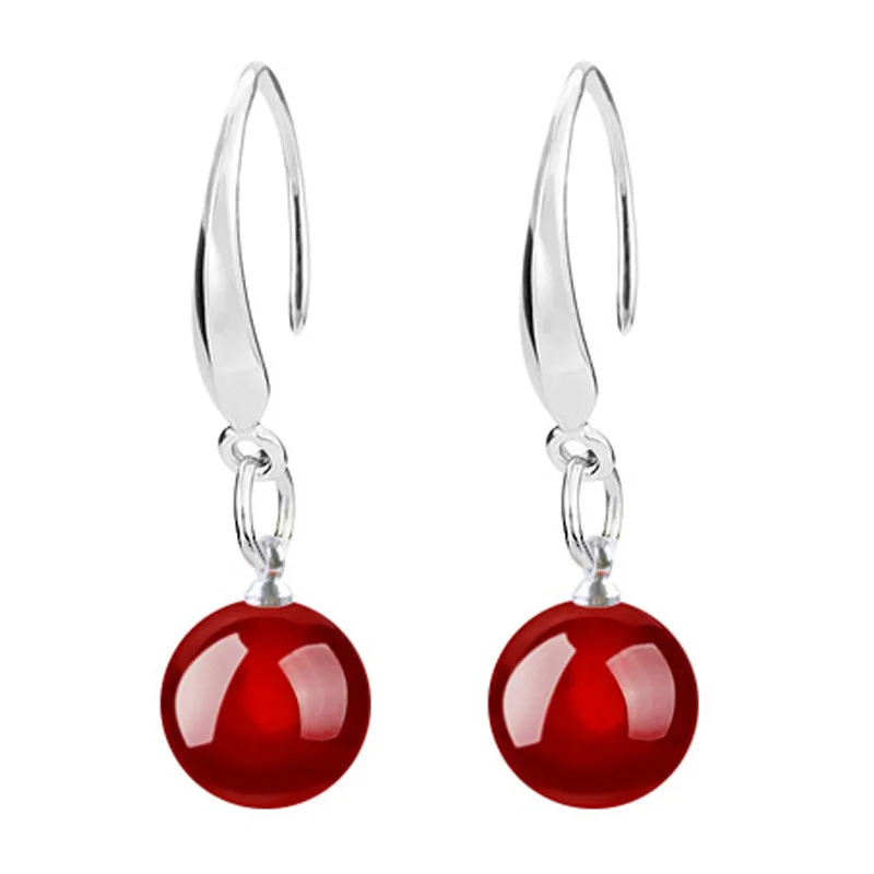 Natural Red Black Stone Drop Earrings For Women Earing Dangle Earring Earings Jewelry Brincos Brinco Oorbellen Gift Wholesale