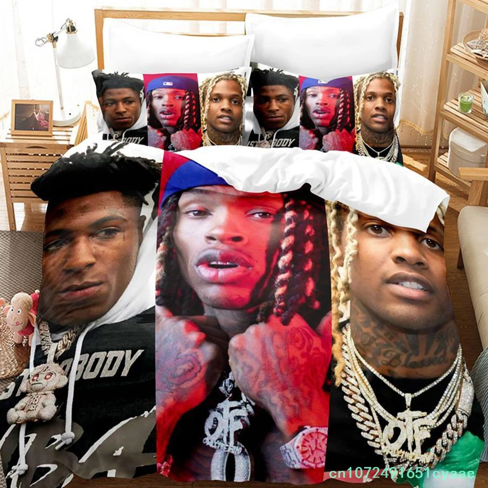 Lil Durk Bedding Set Single Twin Full Queen King Size Bed Set Aldult Kid Bedroom Duvetcover Sets Anime Parure De Lit Bed