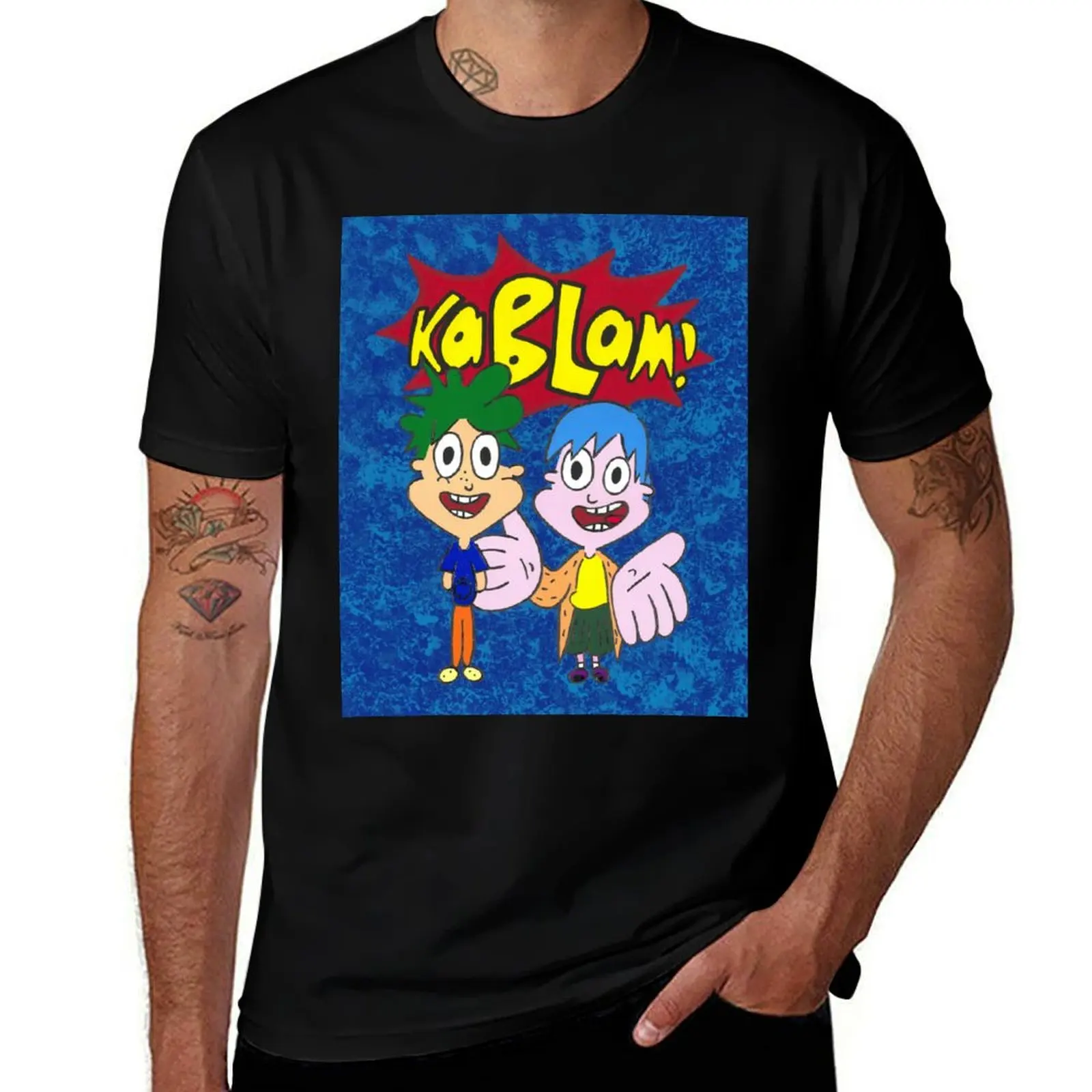 Nickelodeon Kablam Henry and June Painting on canvas paper T-Shirt Graphic Print Short Sleeve T-Shirt
