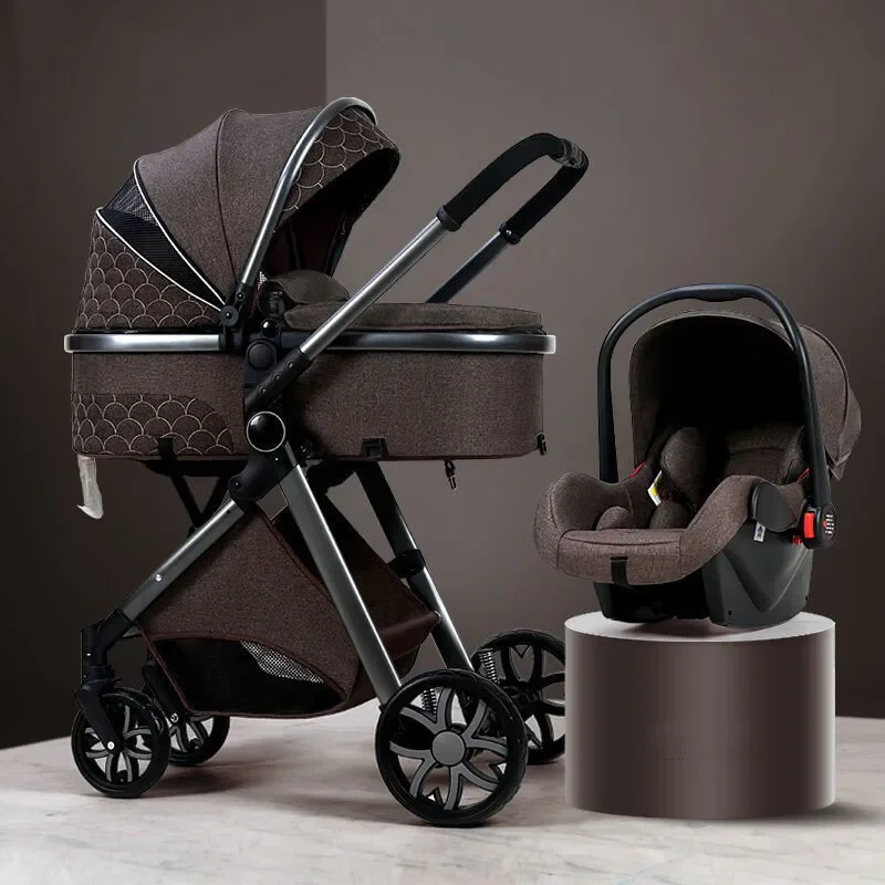 Baby Stroller High Landscape Lightweight Folding Travel Stroller Multifunctional Newborn Two-way Seat Four Wheel Stroller