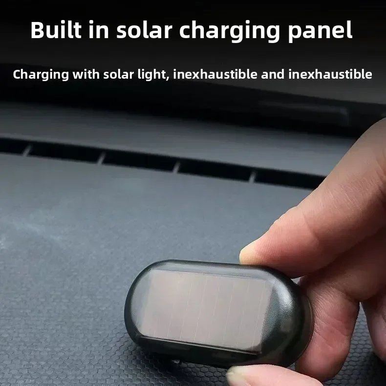 Solar Powered Car Fake Alarm Light Auto Simulated Security Warning LED Flashing Light Vehicle Anti-theft Deterrent Indicator