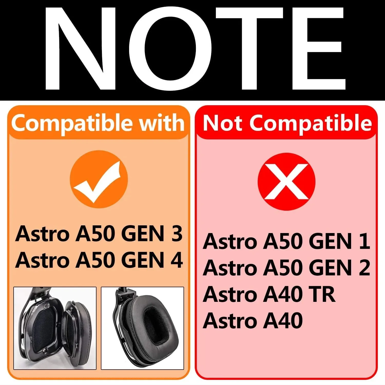 Coussin d'oreille en velours de remplacement pour casque de jeu, coussins de bande de sauna, compatible avec Astro A50, SEN3, SEN4, non adapté pour Astro A50 Gen1